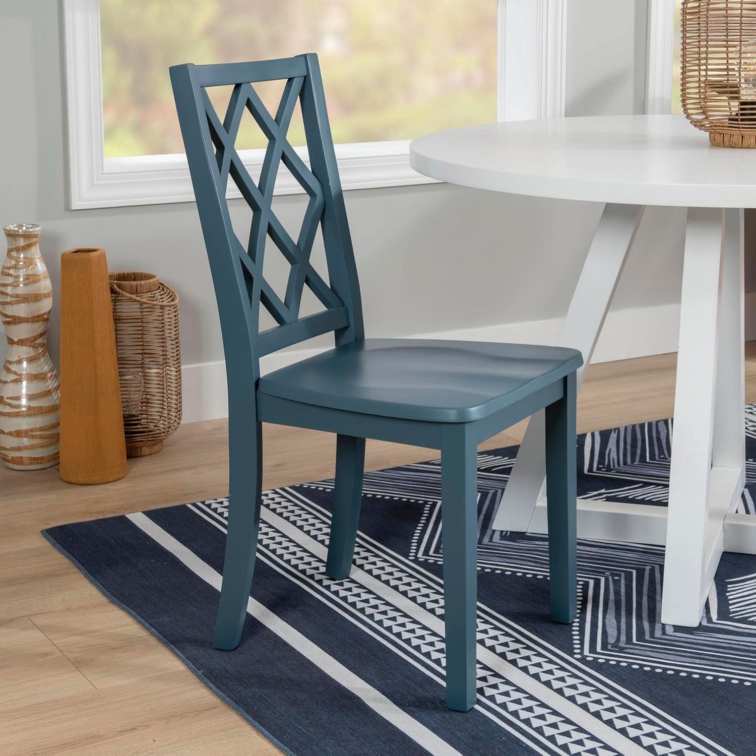 Blue Graphite Conolly X Back Dining Side Chair For Dining Room