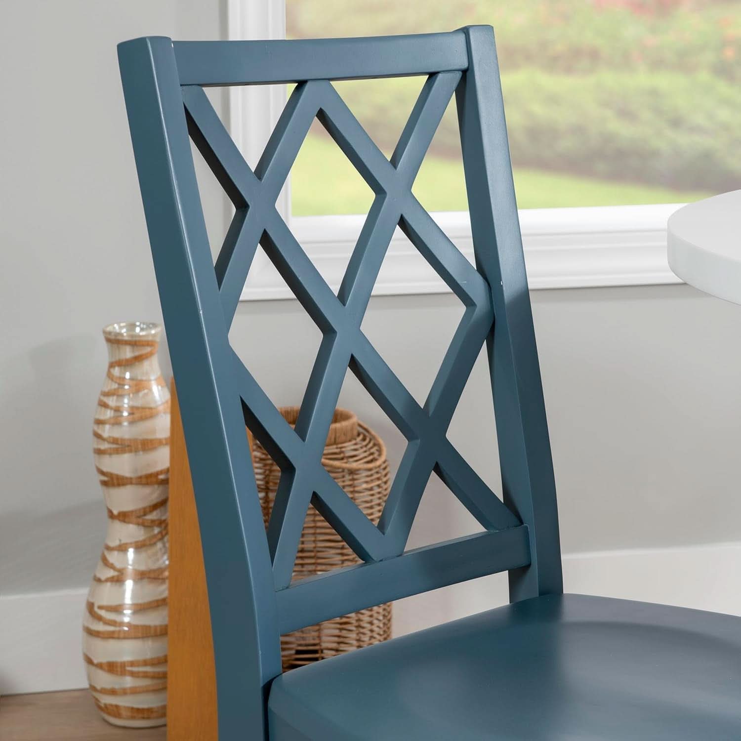 Blue Graphite Conolly X Back Dining Side Chair For Dining Room