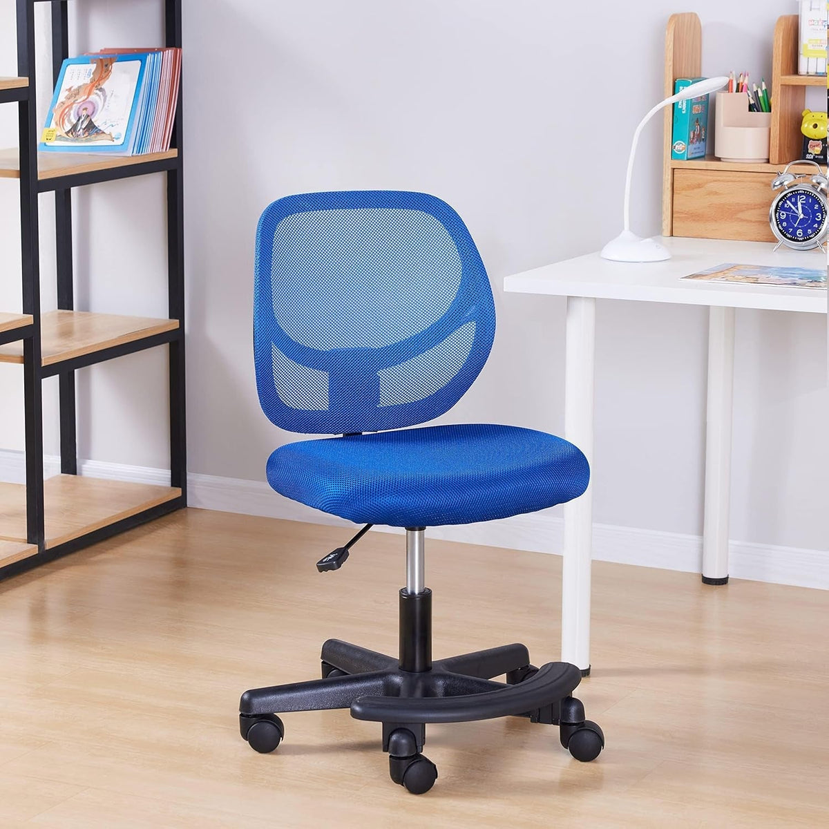 Blue Kids Adjustable Mesh Desk Chair With Footrest