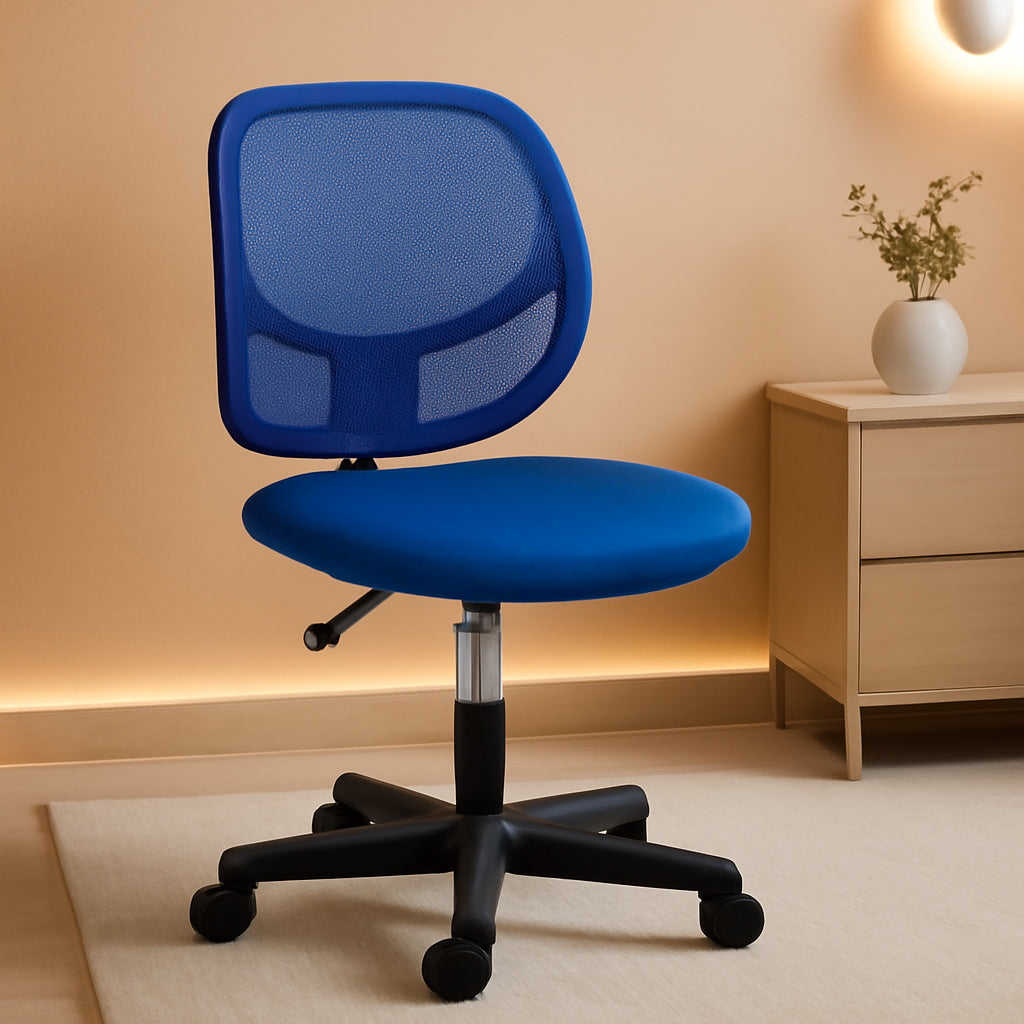 Blue Kids Adjustable Mesh Desk Chair With Footrest