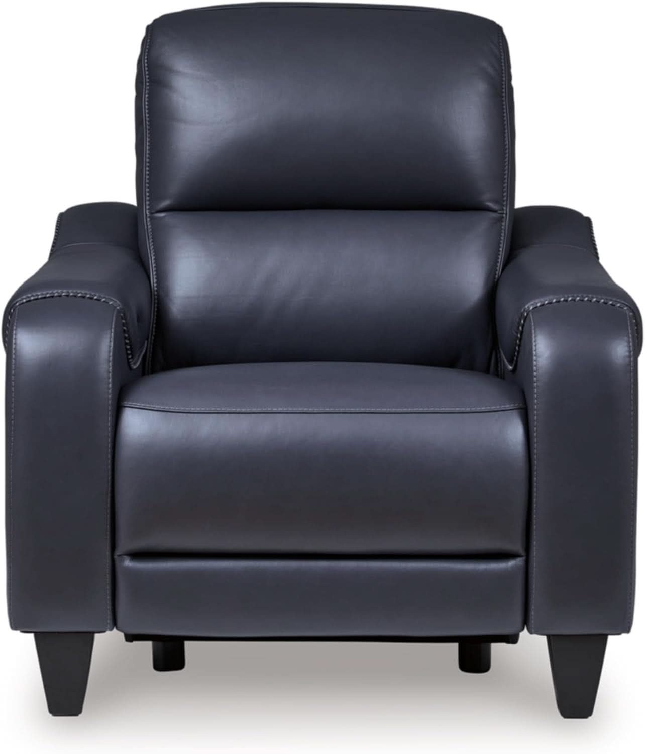 Blue Leather Wall Hugger Power Recliner With Usb Ports