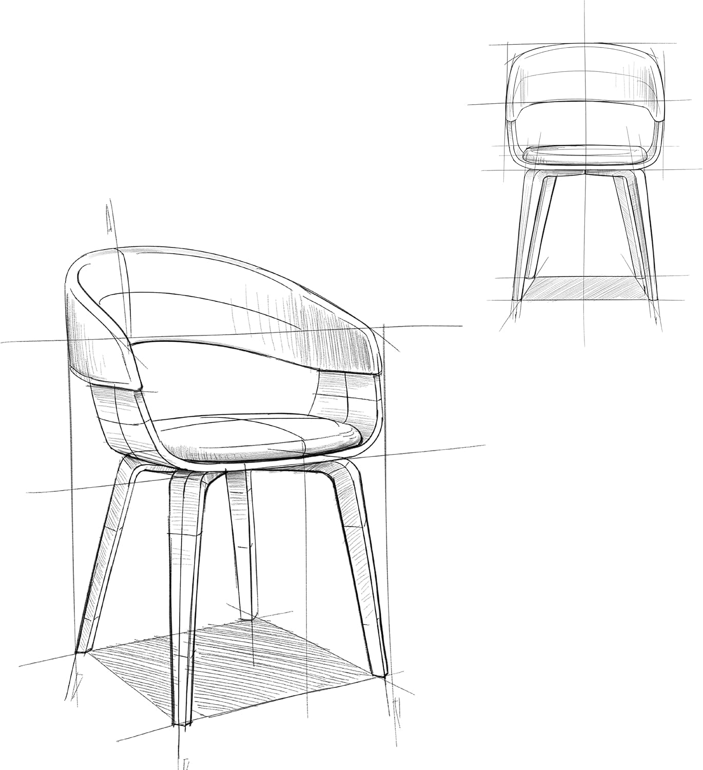 Blue Linen Bentwood Mid Century Modern Dining Chair