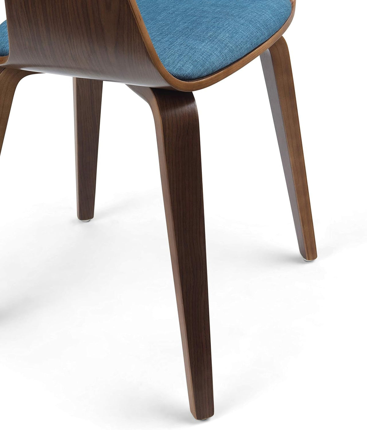 Blue Linen Bentwood Mid Century Modern Dining Chair