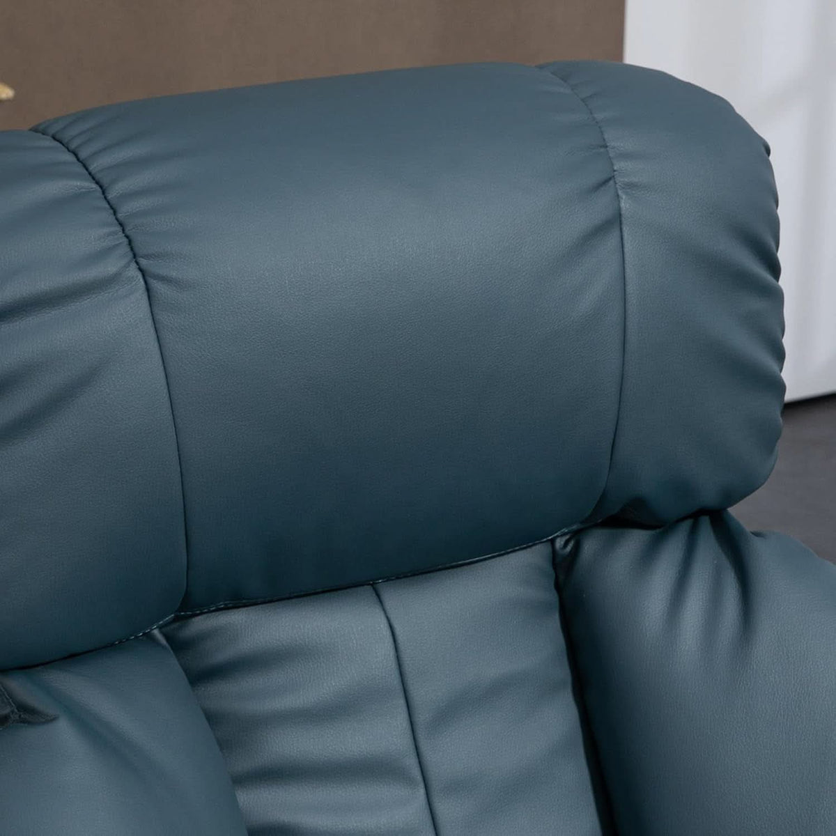 Blue Massage Recliner Chair With 360 Swivel Ottoman