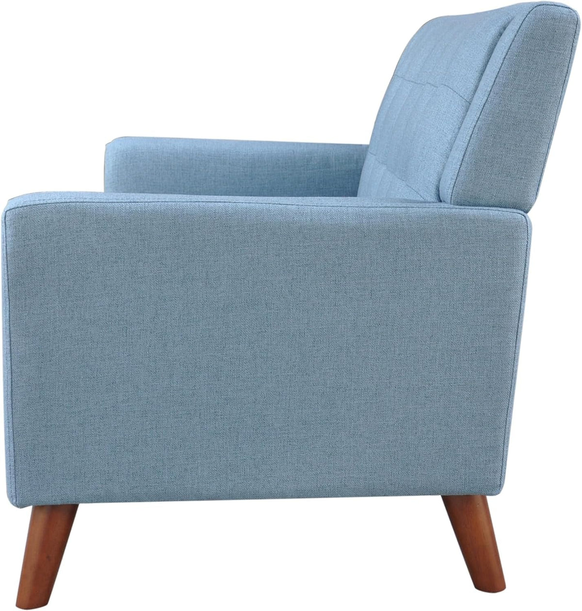 Blue Mid Century Modern Loveseat Polyester Upholstery