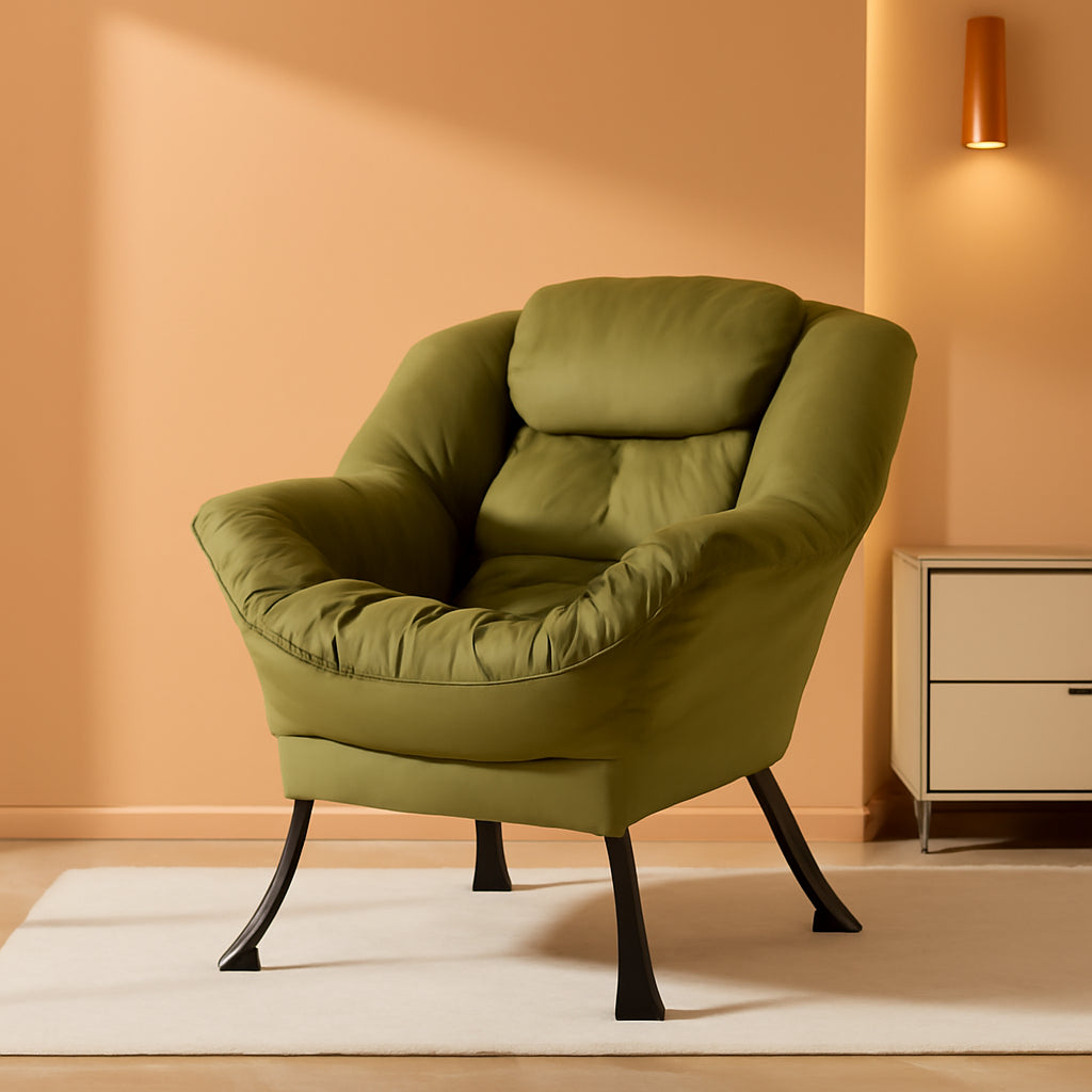 Blue Modern Lounge Chair With Footrest For Living Room