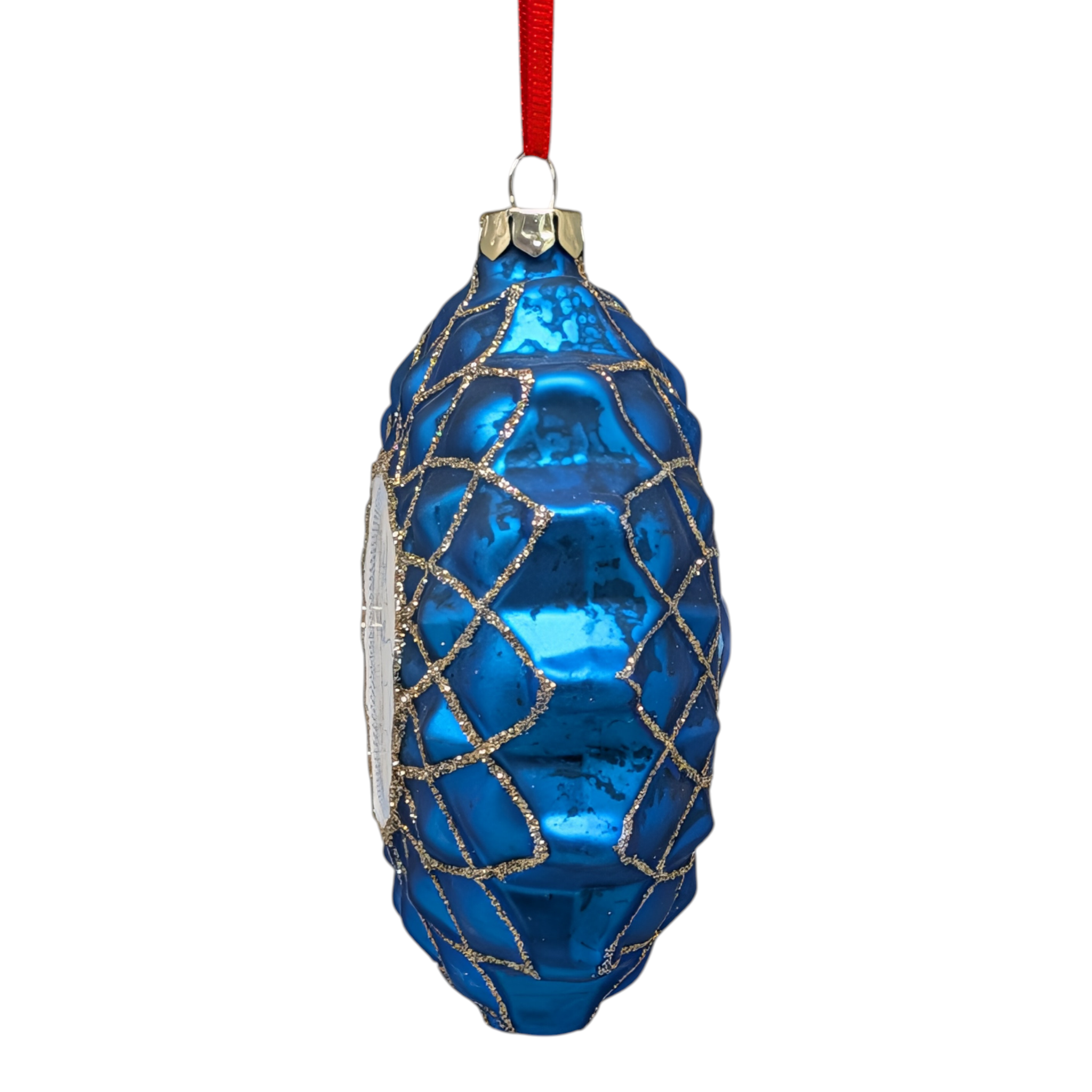Blue Mosaic Reindeer Glass Ornament