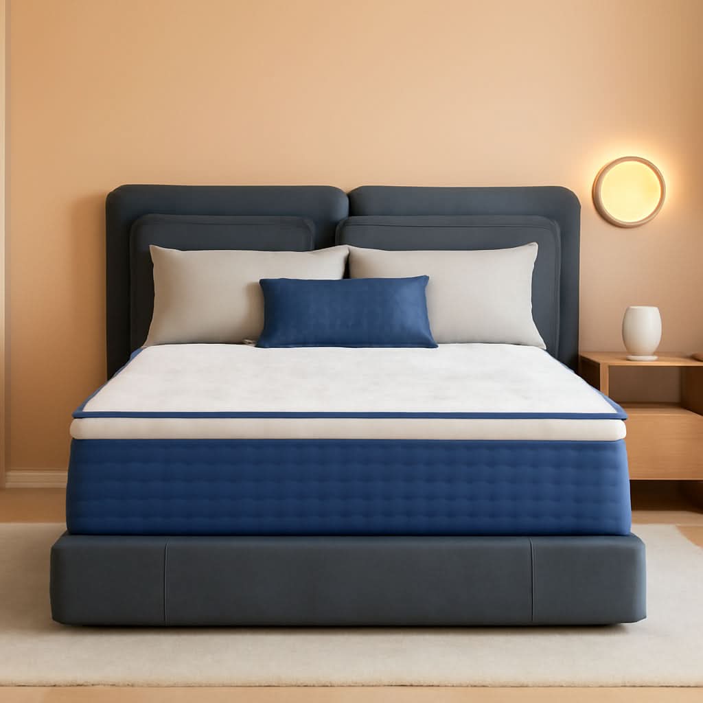 Blue Queen Hybrid Memory Foam Mattress Box CertipurUS