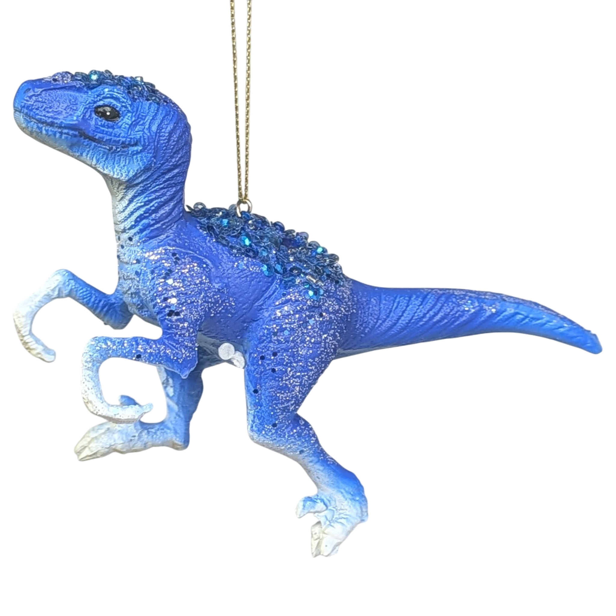 Blue Raptor Dinosaur Ornament