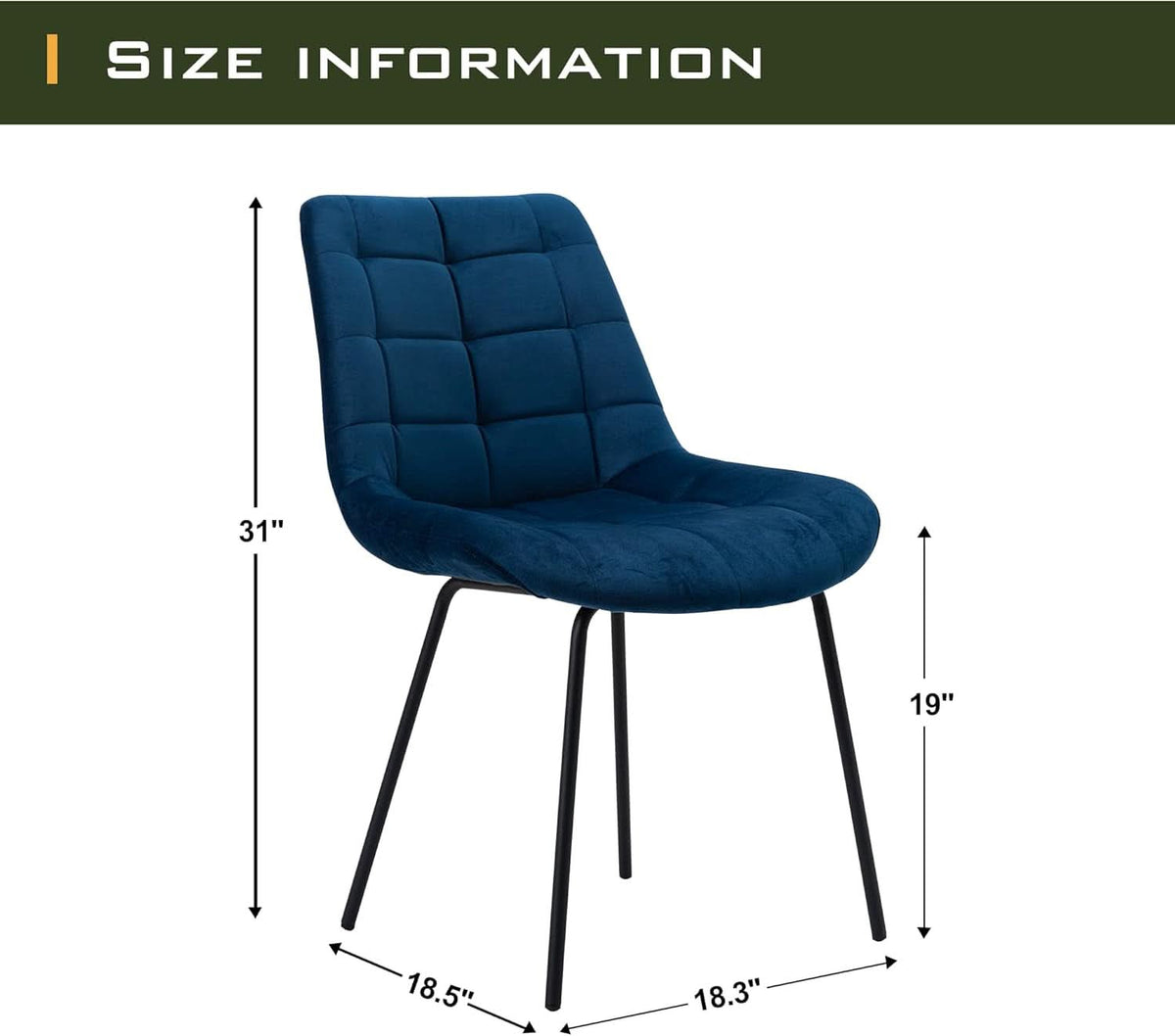 Blue Tufted Dining Chairs Set Of 2 Kitchen And Living Room