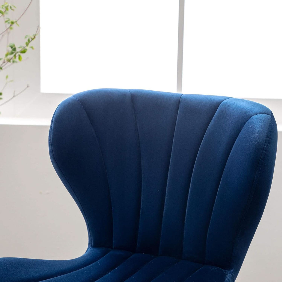 Blue Velvet Adjustable Swivel Bar Stools Set of 2 Modern