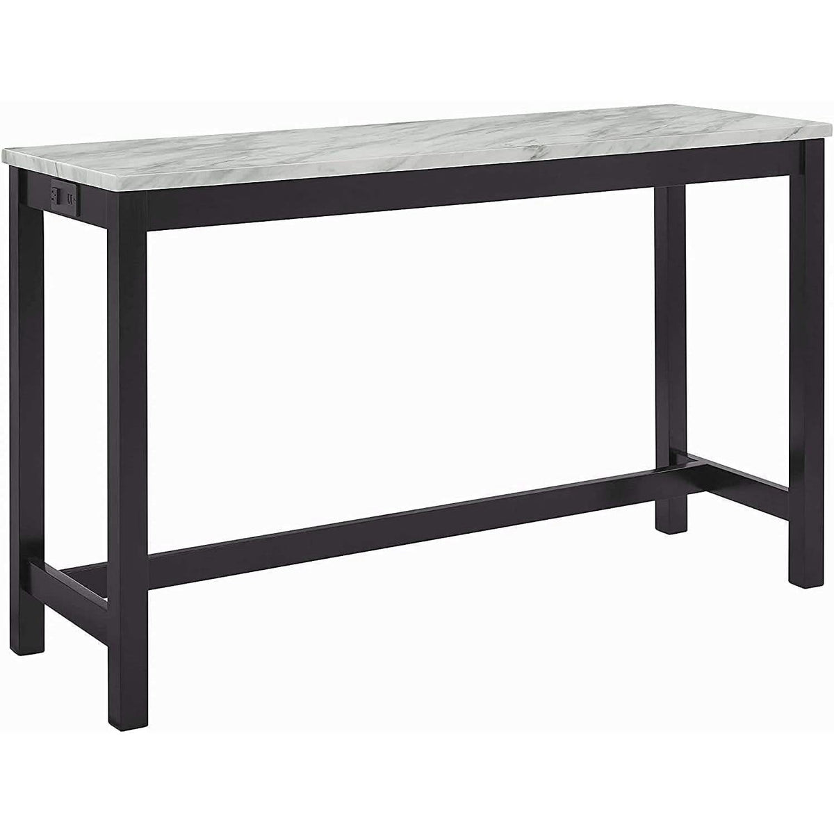 Blue Velvet Bar Table Set With 3 Stools Faux Marble Top