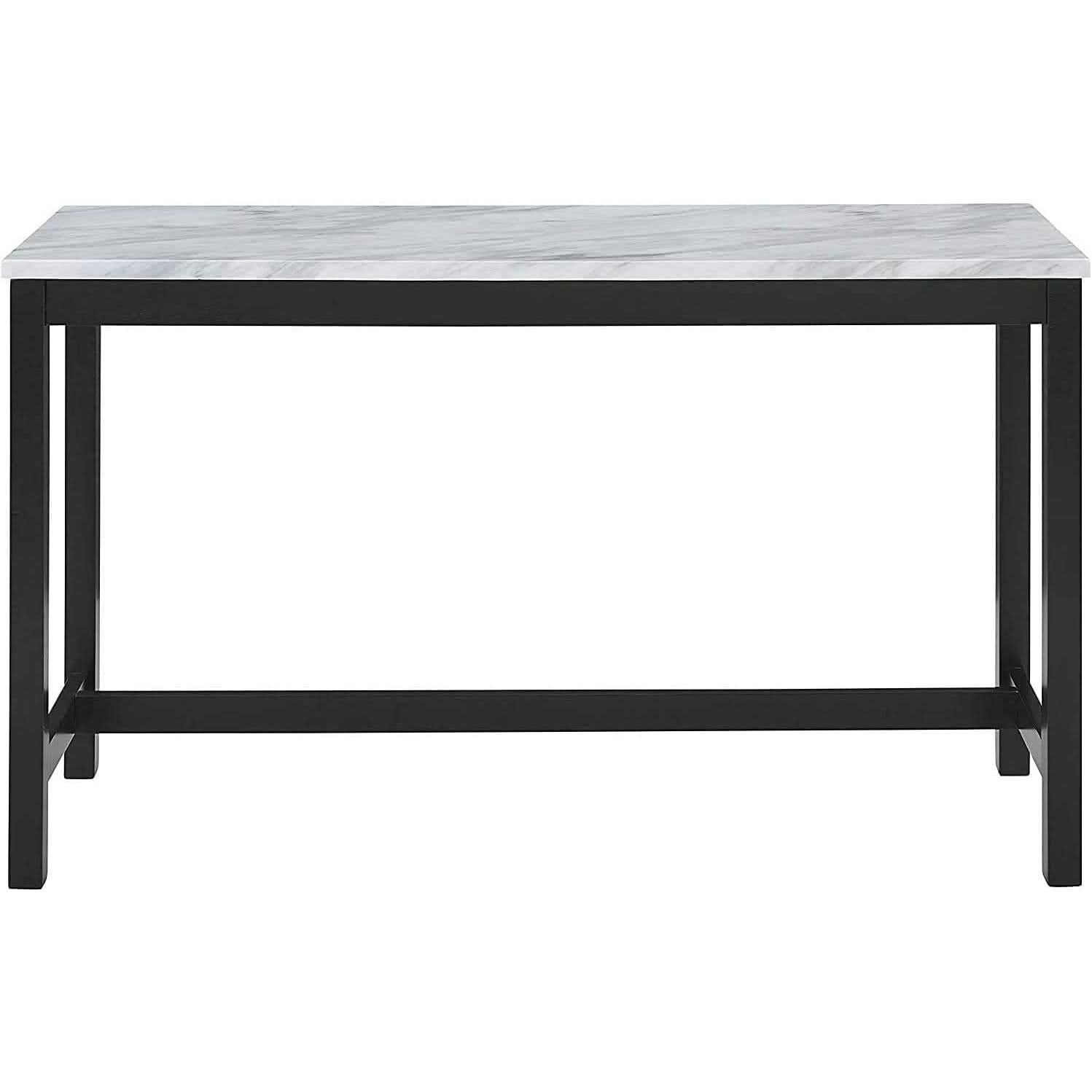 Blue Velvet Bar Table Set With 3 Stools Faux Marble Top