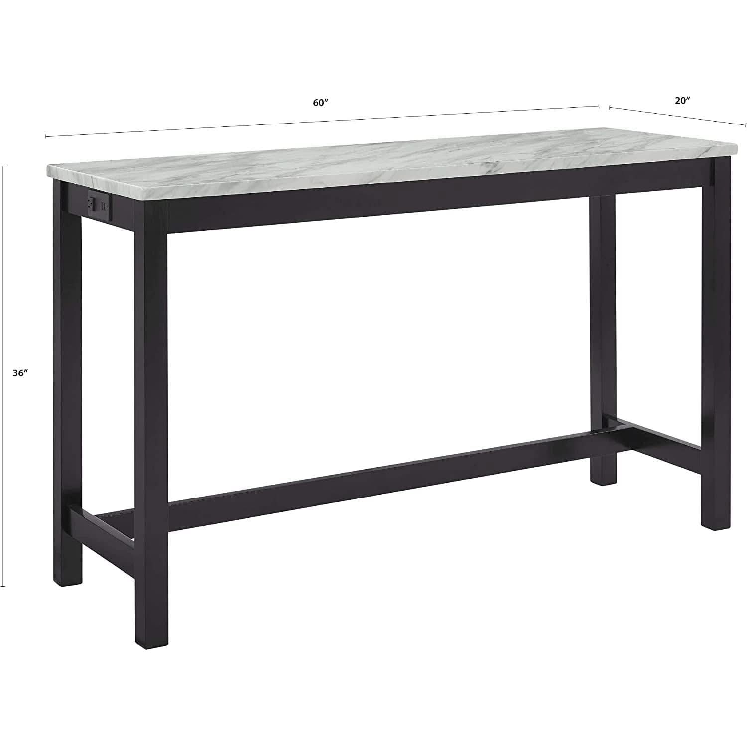 Blue Velvet Bar Table Set With 3 Stools Faux Marble Top