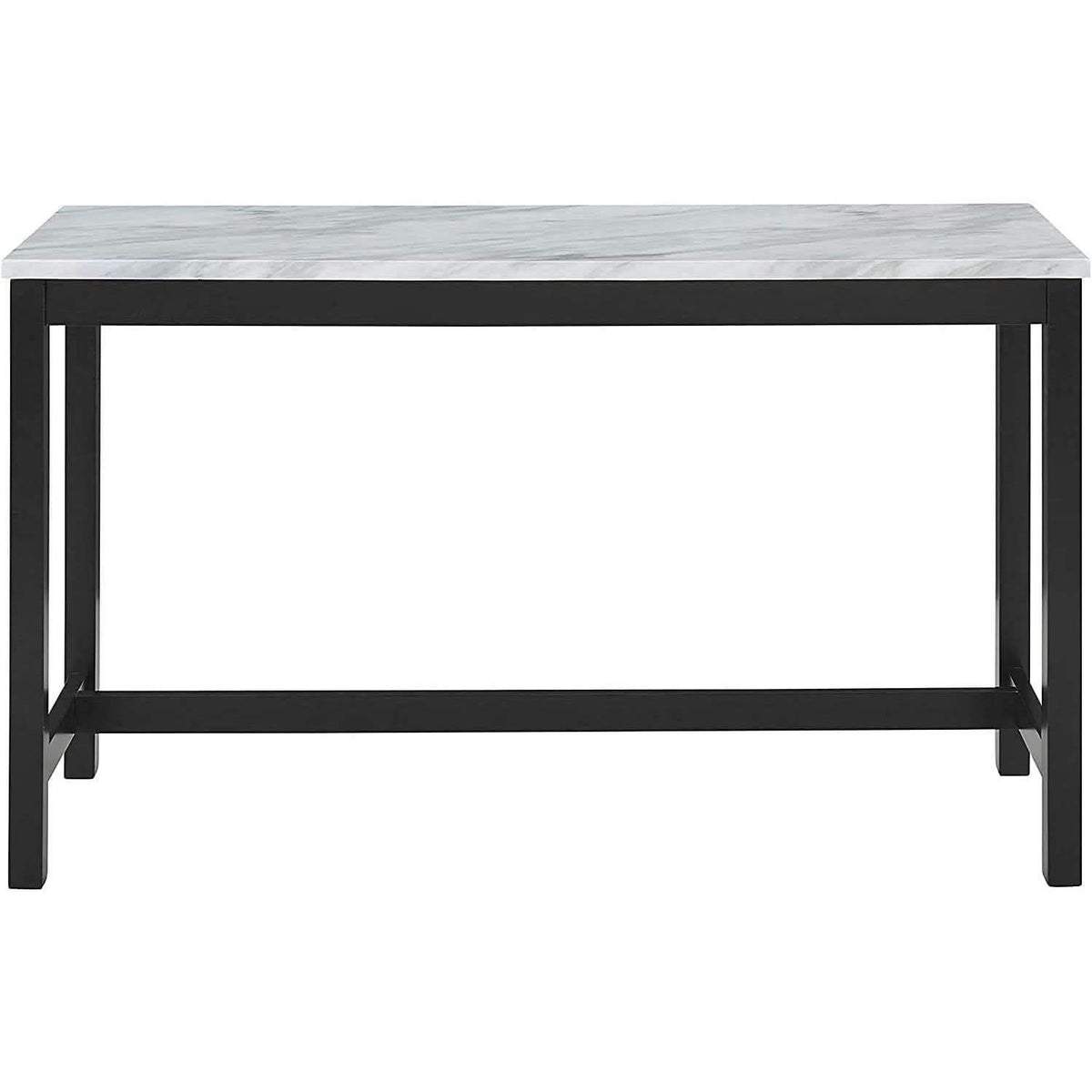 Blue Velvet Bar Table Set With Faux Marble Top 4 Piece