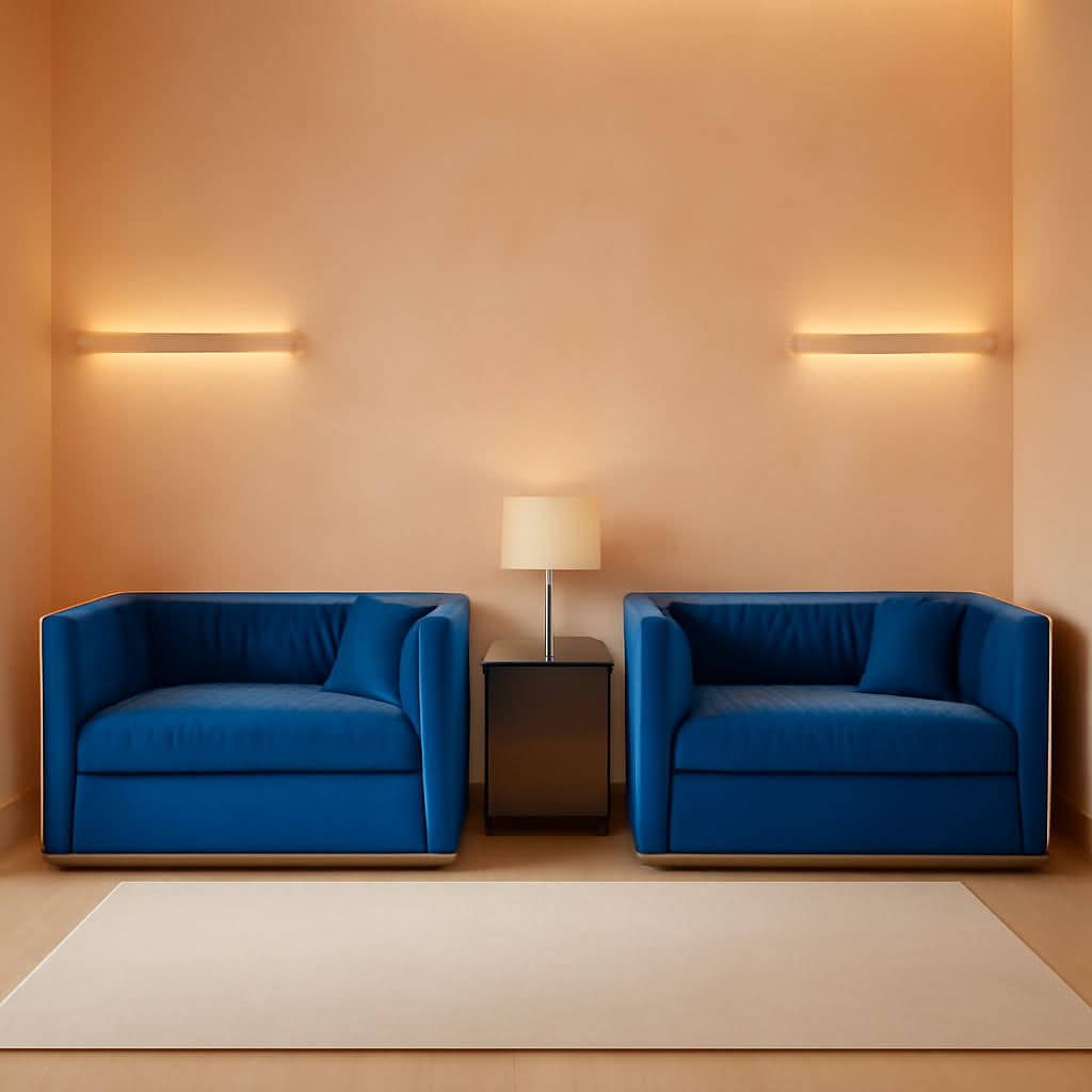 Blue Velvet Sofa Set With Gold Nailhead Legs For Living Room Couch And Loveseat