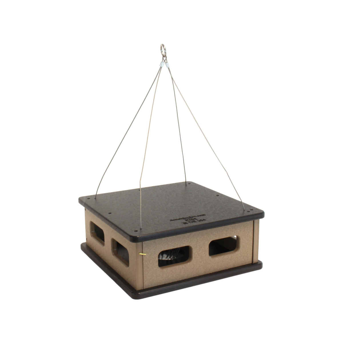 Bluebird Feeder - Hanging Block House Mealworm Feeder for Bluebirds - Amish-Made with Poly Lumber