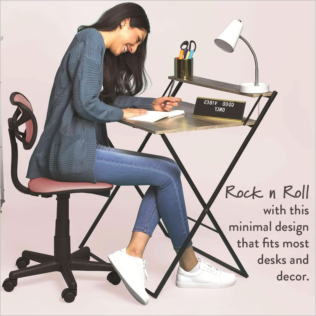 Blush Adjustable Swivel Mesh Desk Chair For Office