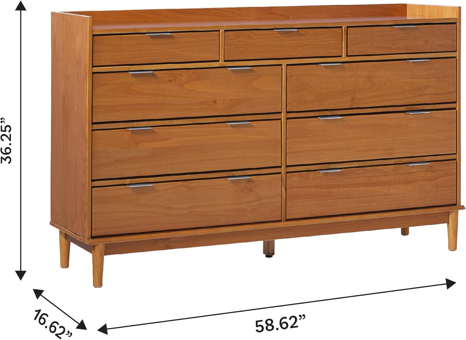 Blythe Nine Drawer Tray Top Dresser 60 Inch Caramel