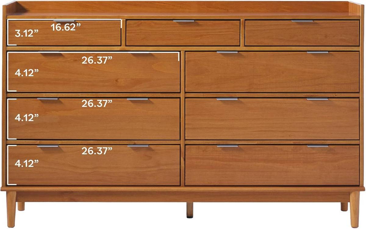 Blythe Nine Drawer Tray Top Dresser 60 Inch Caramel