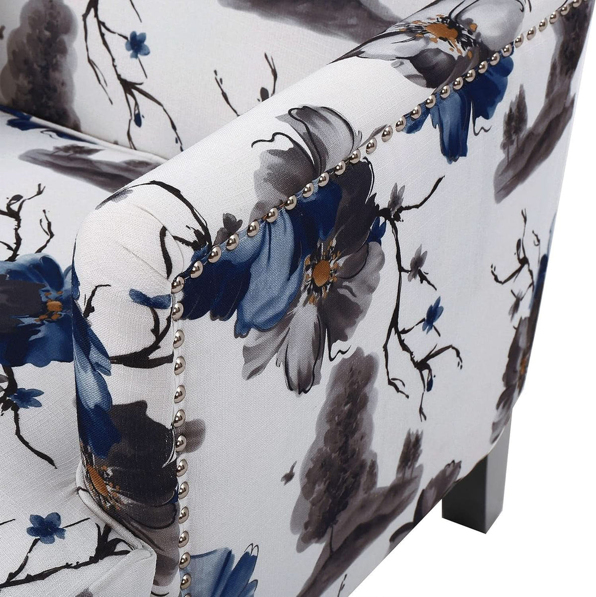 Boaz Floral Print Fabric Club Chair 32 Inch Depth Polyester