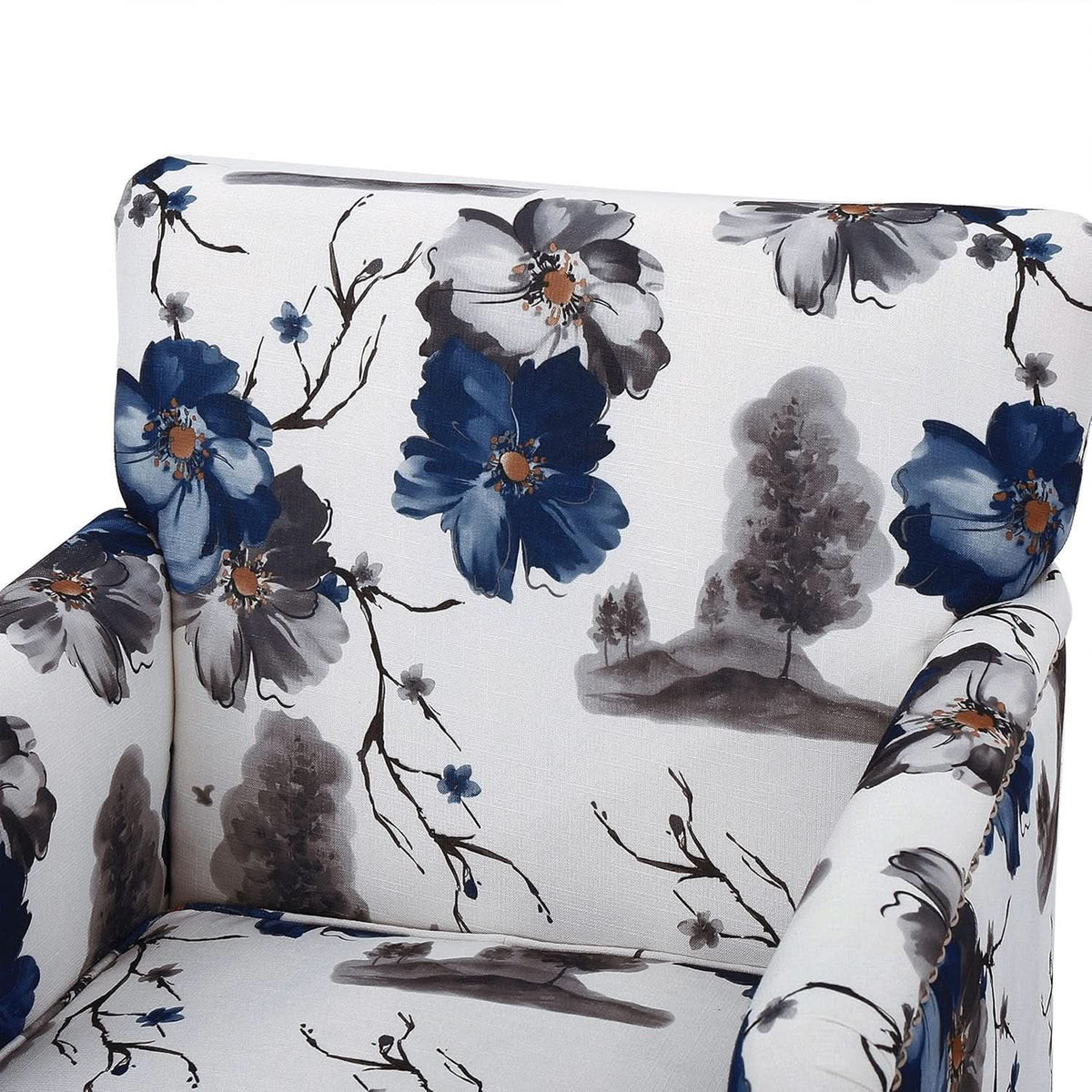 Boaz Floral Print Fabric Club Chair 32 Inch Depth Polyester