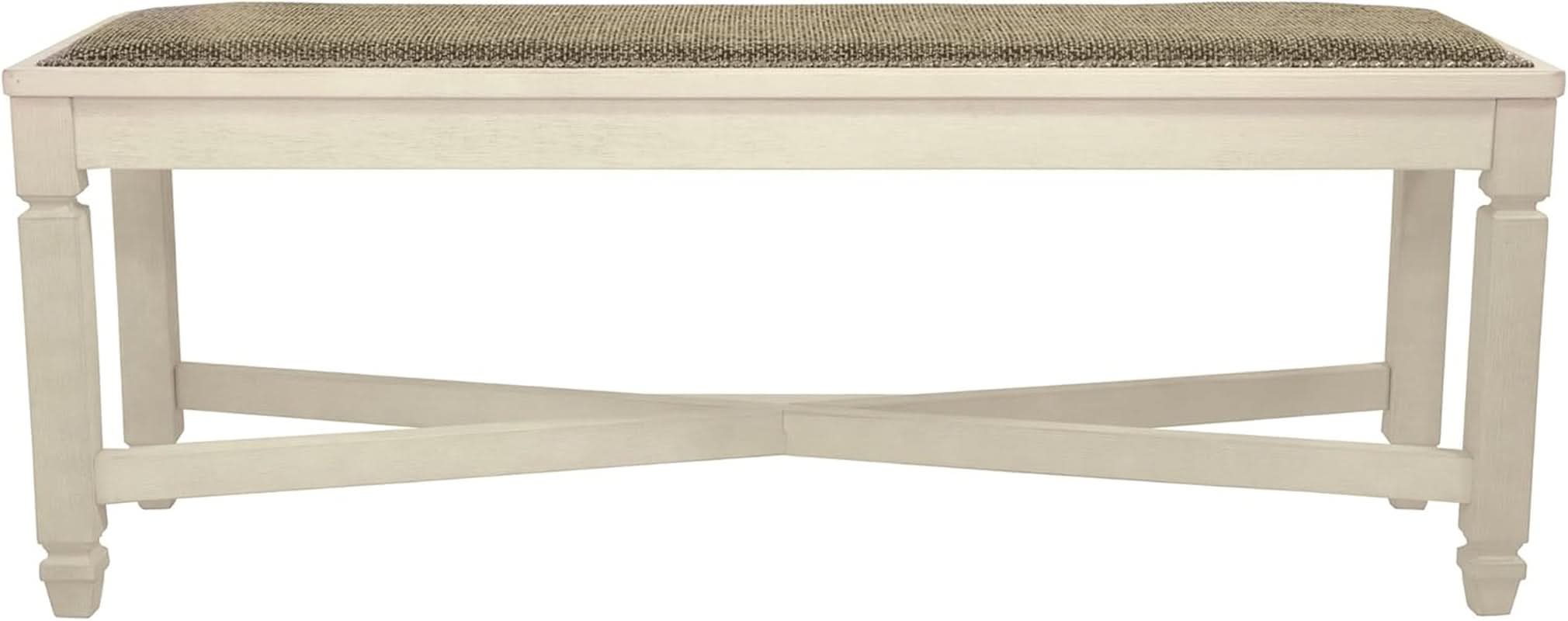 Bolanburg Upholstered Dining Bench Antique White Finish