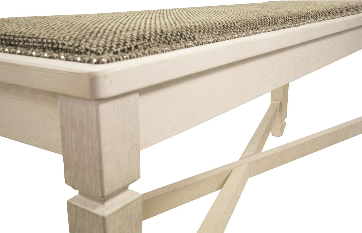 Bolanburg Upholstered Dining Bench Antique White Finish