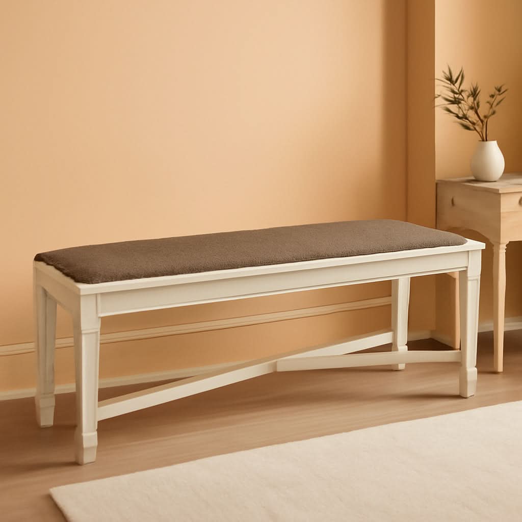 Bolanburg Upholstered Dining Bench Antique White Finish