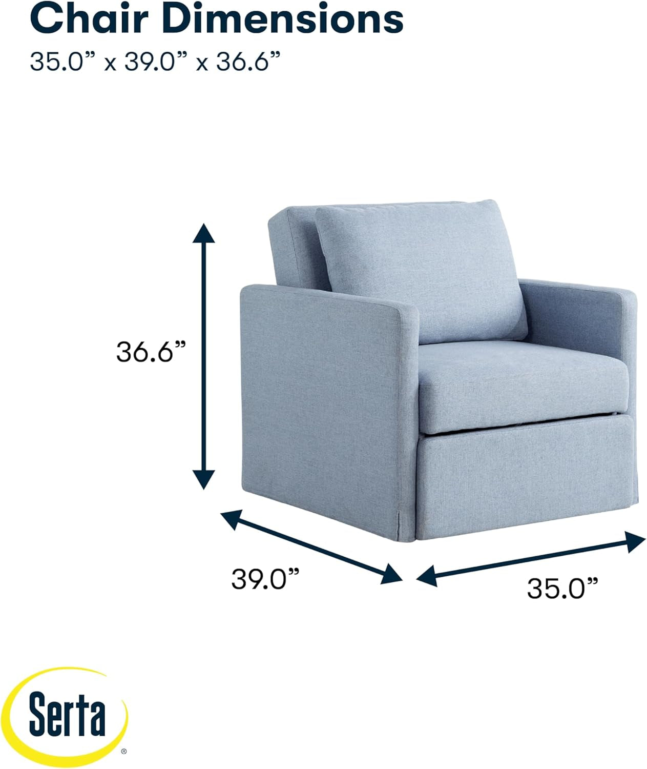 Bondi 36Inch Convertible Sleepe rChair Navy Blue Furniture