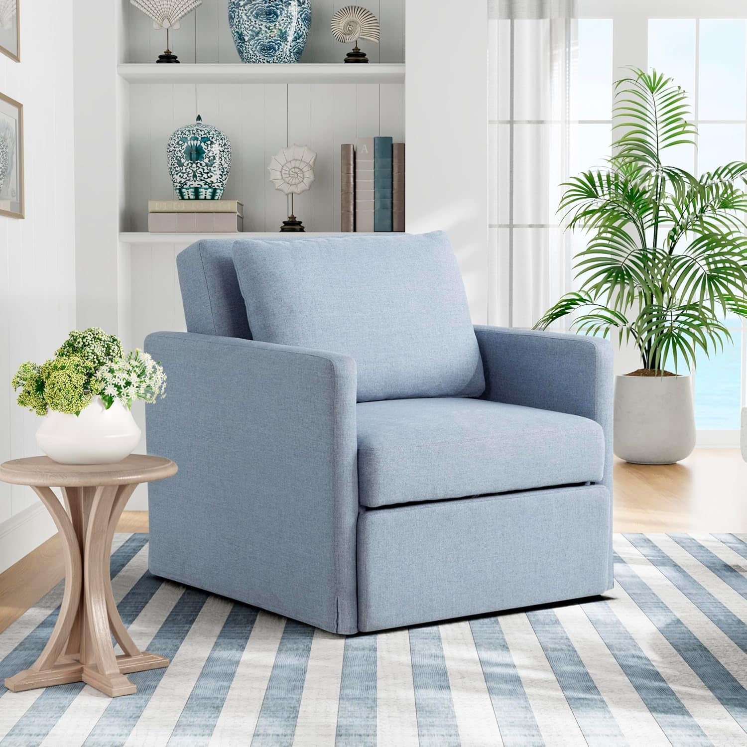 Bondi 36Inch Convertible Sleepe rChair Navy Blue Furniture