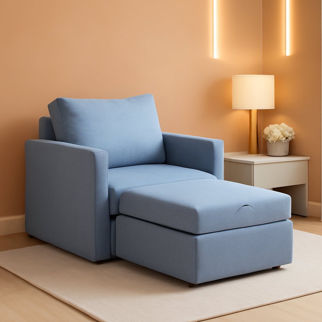 Bondi 36Inch Convertible Sleepe rChair Navy Blue Furniture