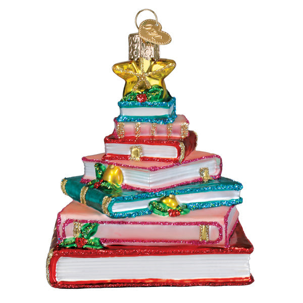 Book Club Tree Glass Ornament