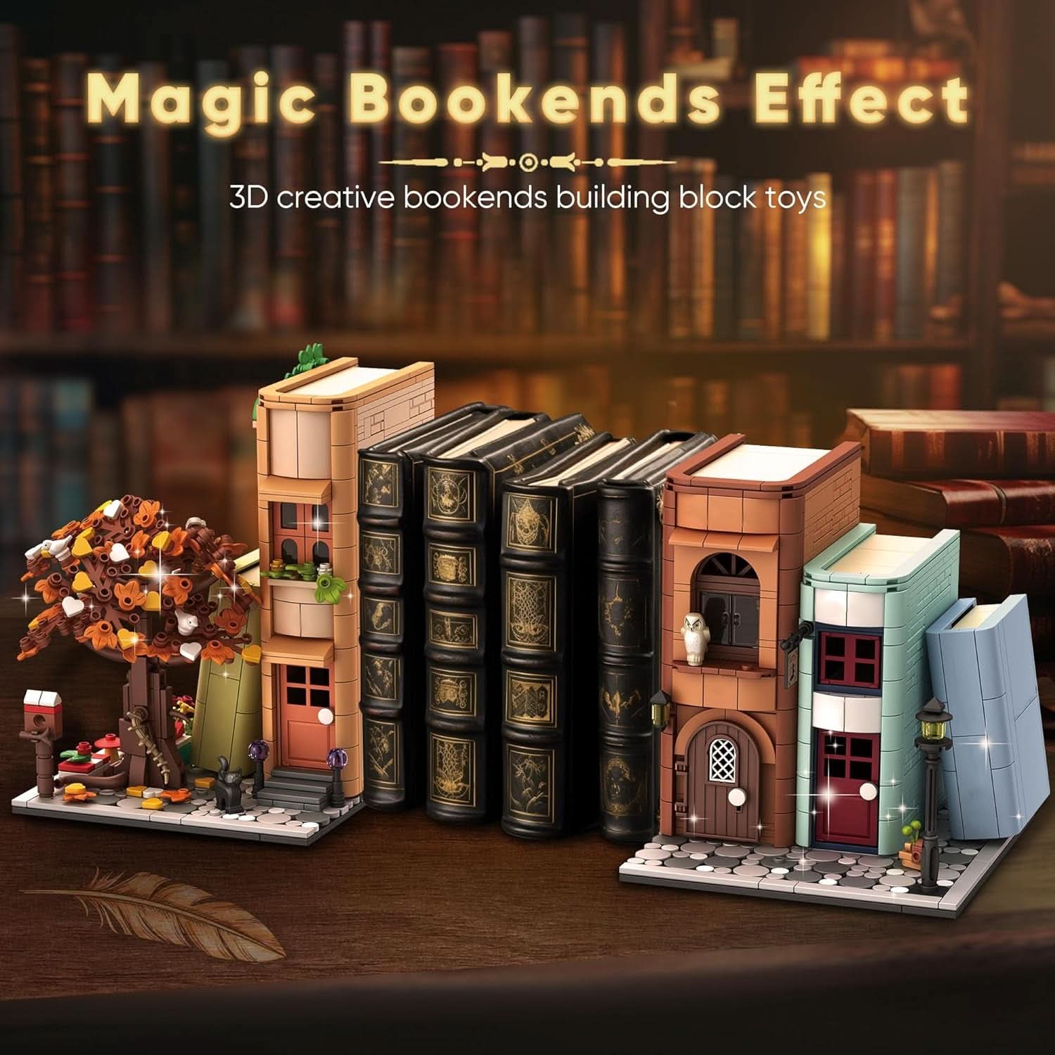 Bookend Magic House Building Kit 1488Pcs Organizer