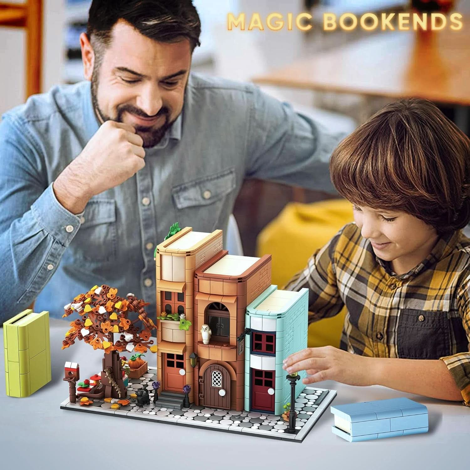 Bookend Magic House Building Kit 1488Pcs Organizer