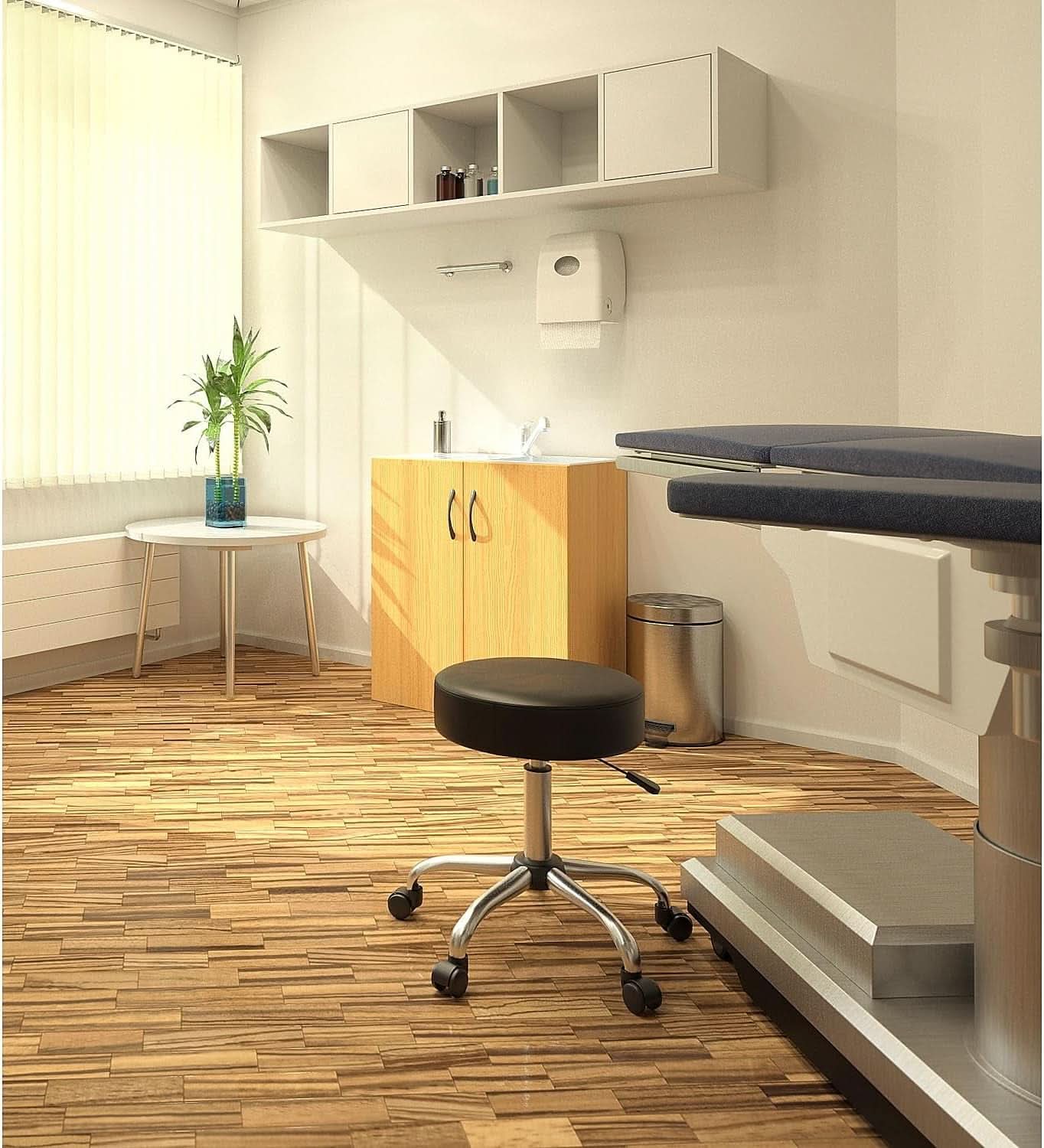 Boss Be Well Armless Medical Spa Stool Black Office Pro