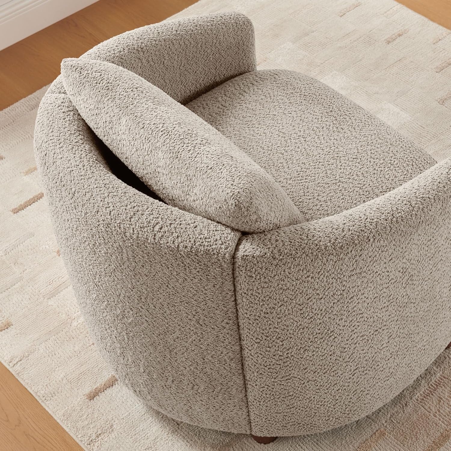 Boucle Barrel Chair Set 2 CloudSoftSherpaLounge Velvet