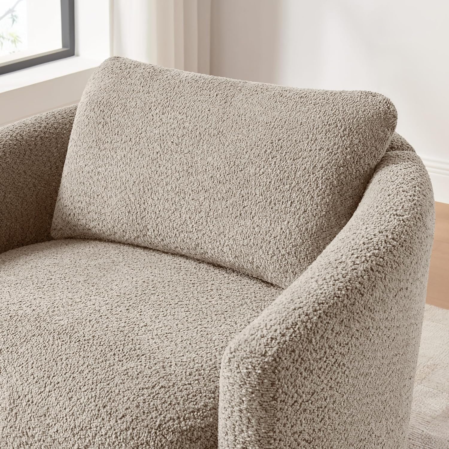 Boucle Barrel Chair Set 2 CloudSoftSherpaLounge Velvet