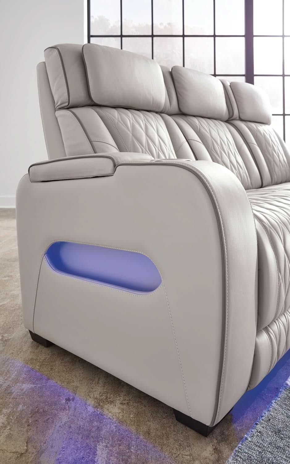 Boyington Leather Match Power Reclining Sofa USB Ports