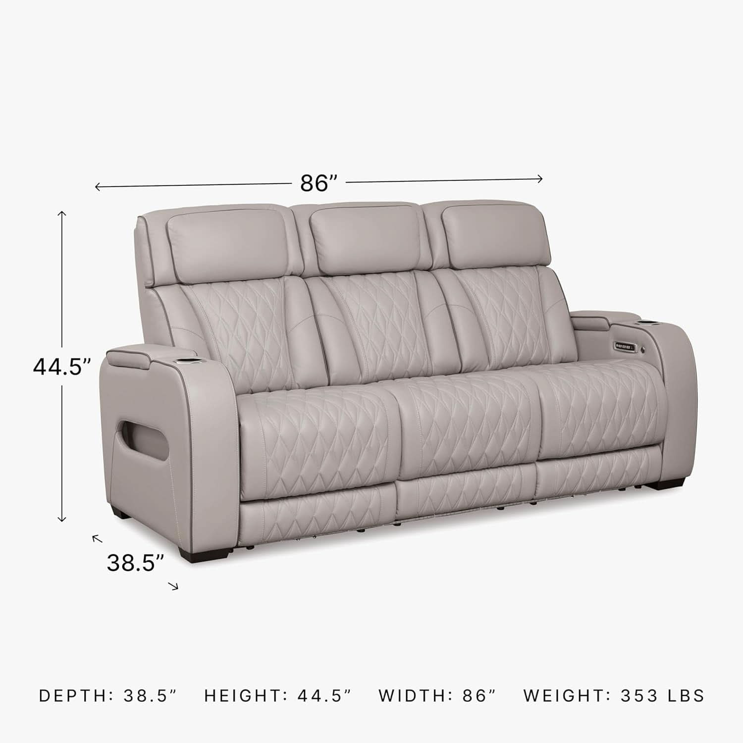 Boyington Leather Match Power Reclining Sofa USB Ports