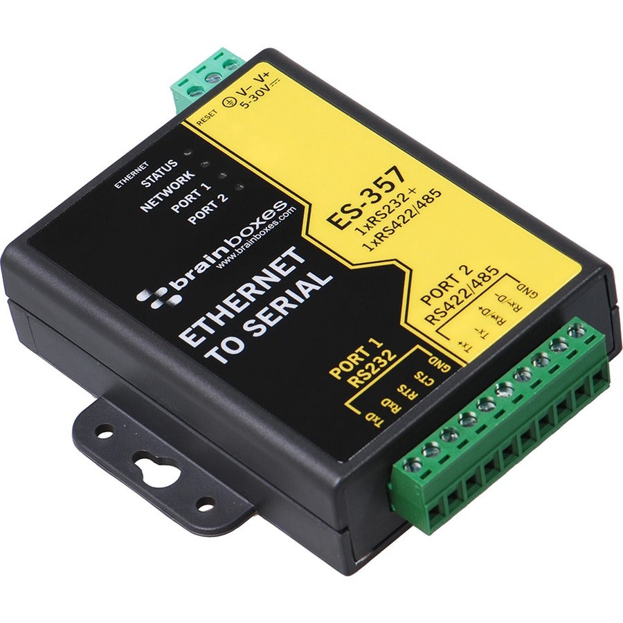 Brainboxes 1 Port Rs232 And 1 Port Rs422/485 Ethernet To Serial Adapter