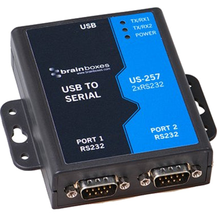 Brainboxes 2 Port RS232 USB to Serial Adapter US-257