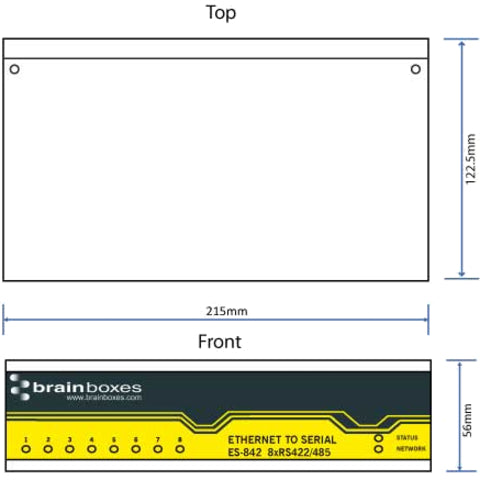 Brainboxes 8 Port RS422/485 Ethernet to Serial Adapter - DIN Rail Mountable Wall-mountable