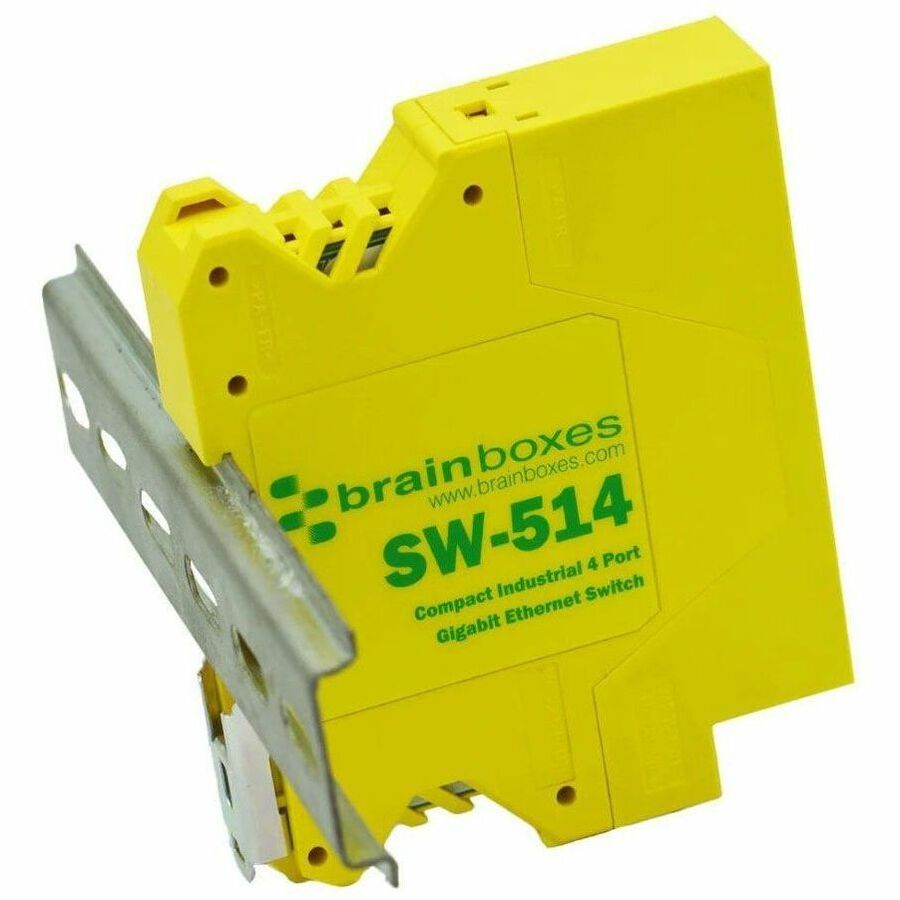 Brainboxes Compact Industrial 4 Port Gigabit Ethernet Switch - 4 Ports - Gigabit Ethernet