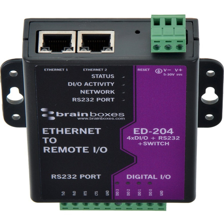 Brainboxes Ethernet to Digital IO + RS232 + Switch