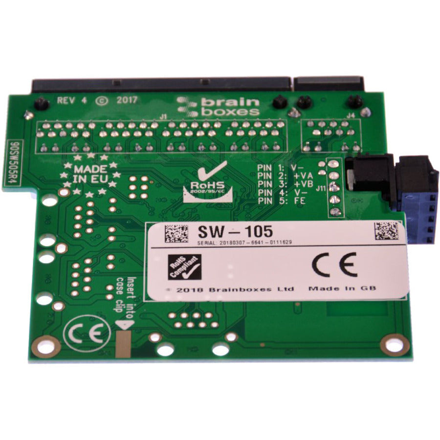 Brainboxes Industrial Embeddable 5 Port Ethernet Switch SW-105