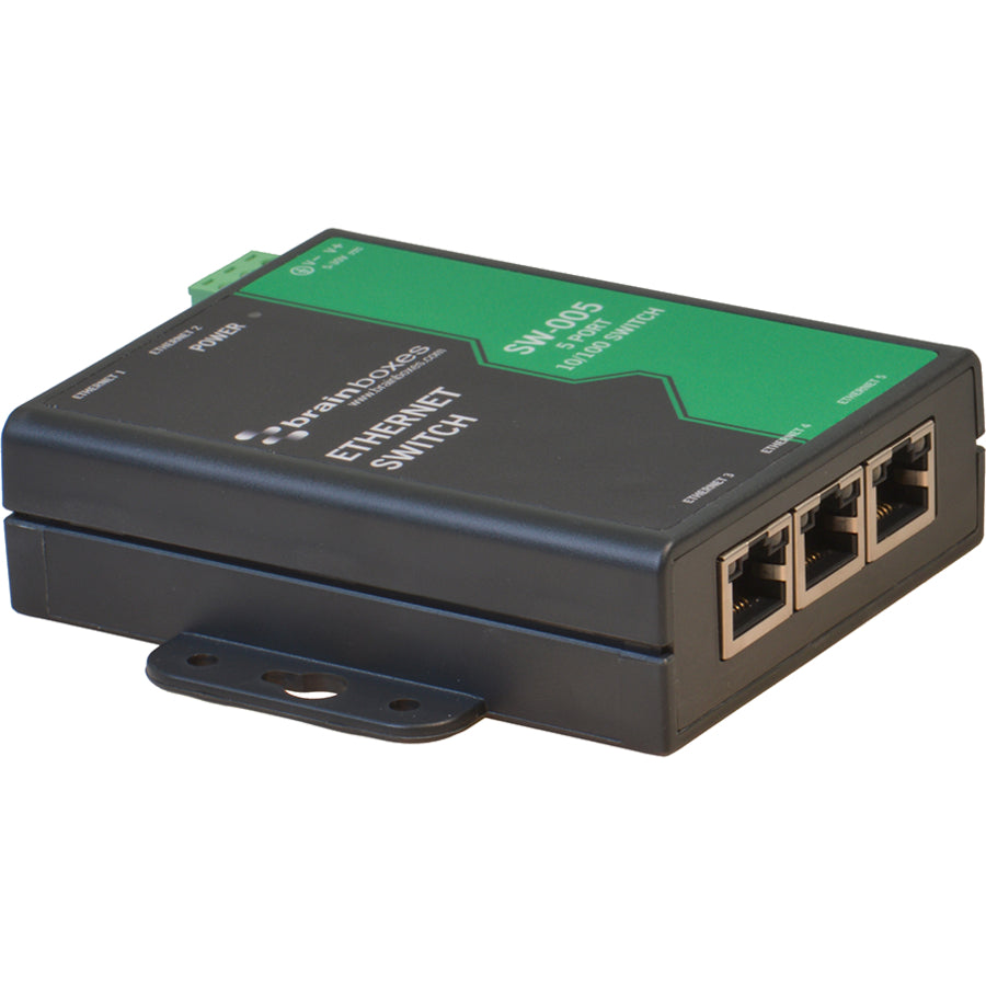 Brainboxes SW-005 5-Port Industrial Ethernet Switch - Wall Mountable Network Solution | TecISoft