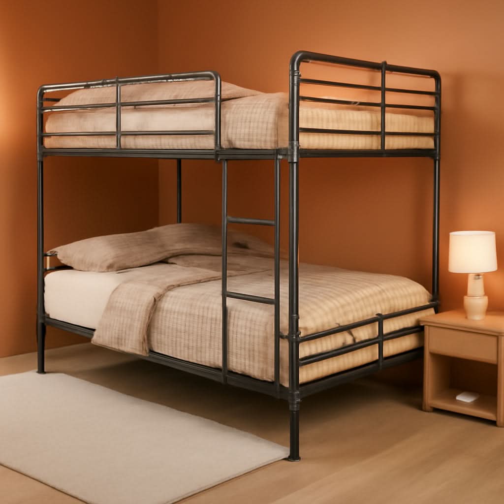 Brantley II Queen Over Queen Metal Bunk Bed Sandy Black