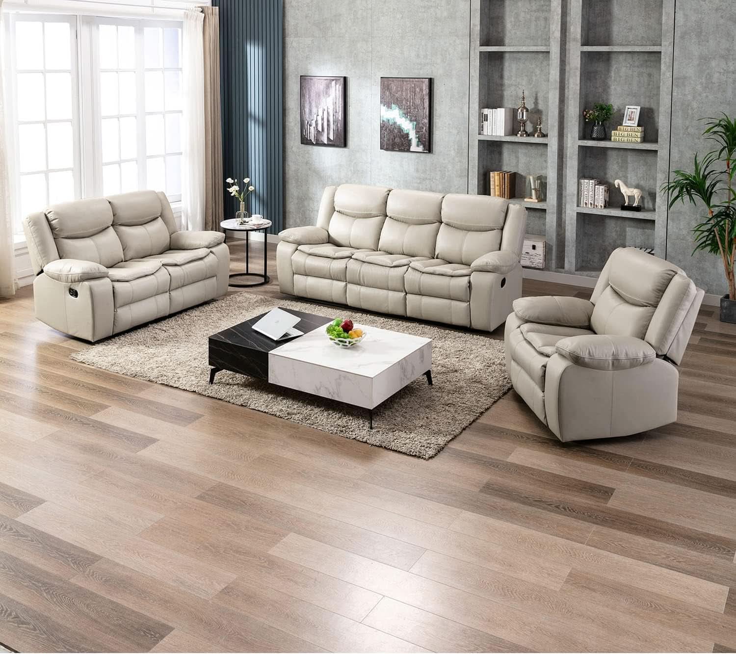Breathable Leather Manual Recliner For Living Room