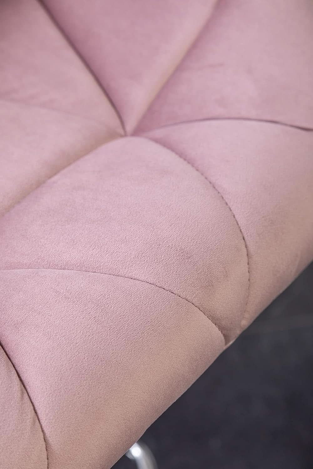 Breni Velvet Diamond Tufted Swivel Bar Stool Set Of 2 Mauve